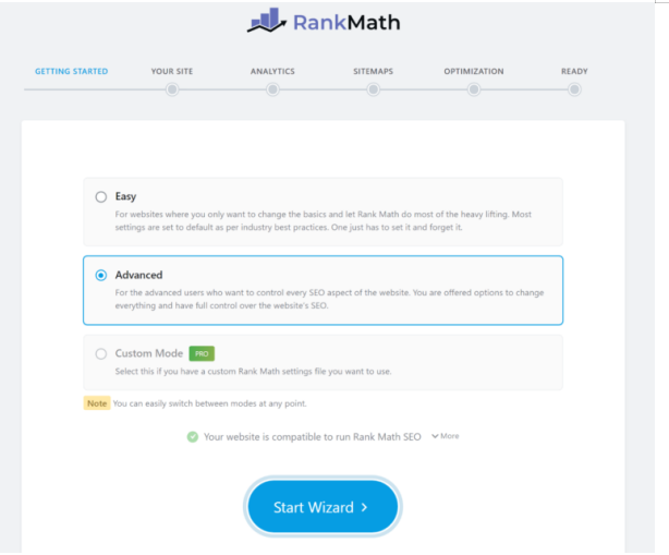 Rank math setup